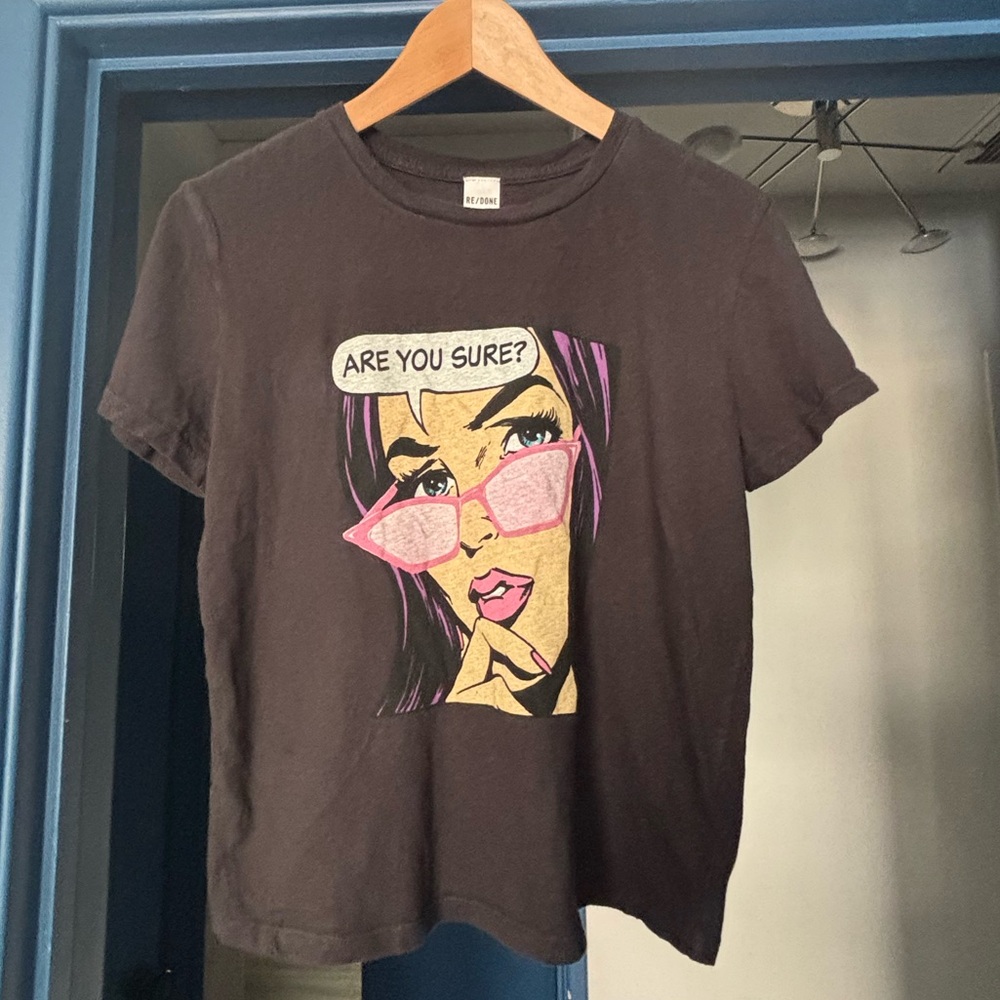 Re/Done - The 90s Easy "Are You Sure" Tee (Washed Black /